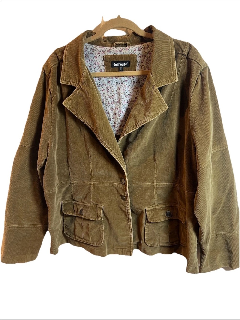 Vintage Corduroy Tan Blazer 2XL Western Boho Cottagecore Preppy Y2K Retro